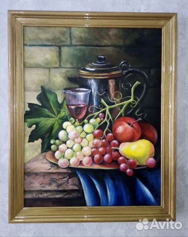 Картина с рамой, холст, масло