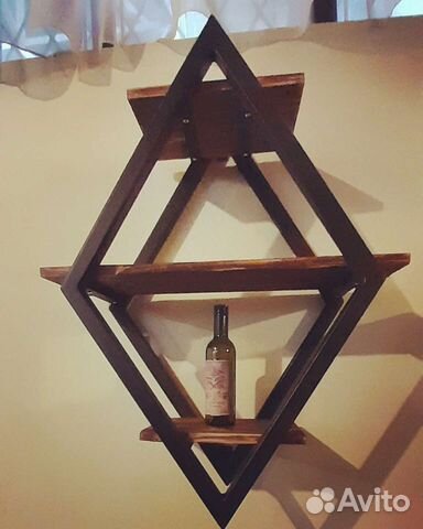 Полка Лофт из металла и дерева (сосна)