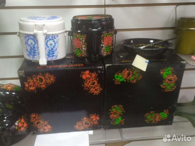 Котелок солдатский алюминиевый хохлома +