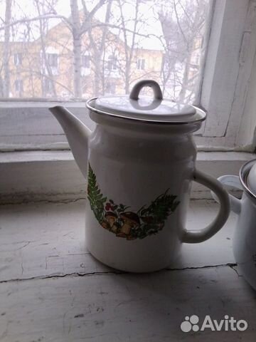 Кофейник (чайник) СССР эмалированный