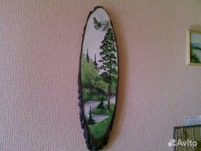 Новое большое панно на полированной сосне