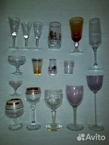 Бокалы фужеры рюмки стопки стаканы хрусталь стекло