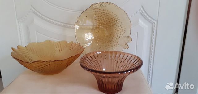 Набор посуды из цветного стекла