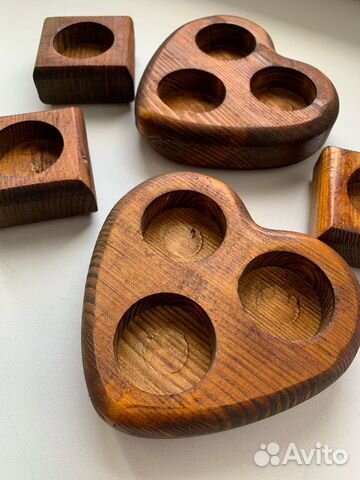 Крафтовые подсвечники из дерева