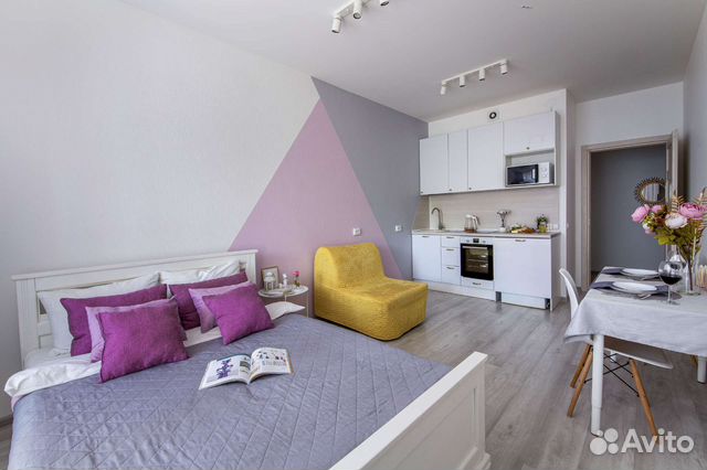 

Квартира-студия, 27 м², 2 кровати