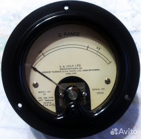 Стрелочный индикатор. Англия. Винтаж. Q-Meter