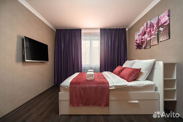 

1-к. квартира, 52 м², 2 кровати