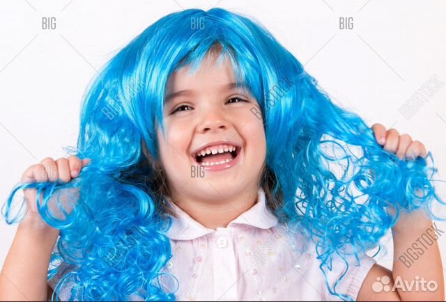 Голубой парик Мальвины новый