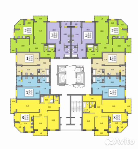 2-к квартира, 65 м², 3/25 эт. 2-к квартира, 65 м², 3/25 эт.