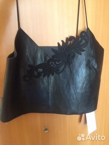 Кожаная майка, топ