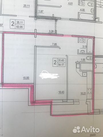 2-к квартира, 54.2 м², 7/7 эт. 2-к квартира, 54.2 м², 7/7 эт.