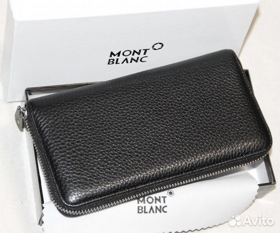 Мужской кожаный клатч портмоне Montblanc black 1x Мужской кожаный клатч портмоне Montblanc black 1x