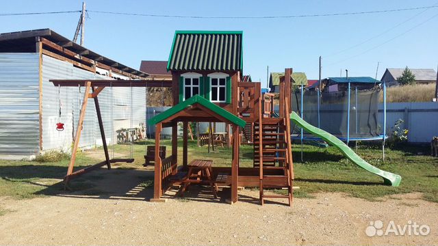 Детский игровой комплекс площадка+ домик. Качеля