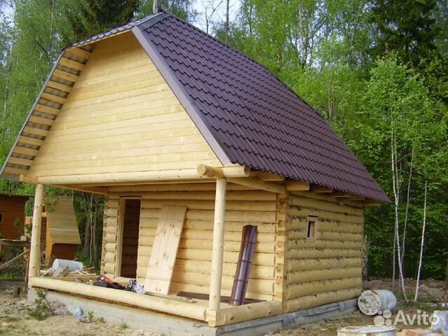 Сруб дома 5х6м. с выносом под открытую веранду