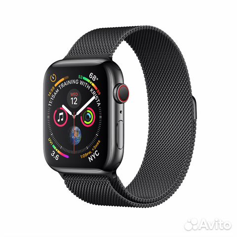 Apple Watch S4 Steel 44mm Black миланская петля