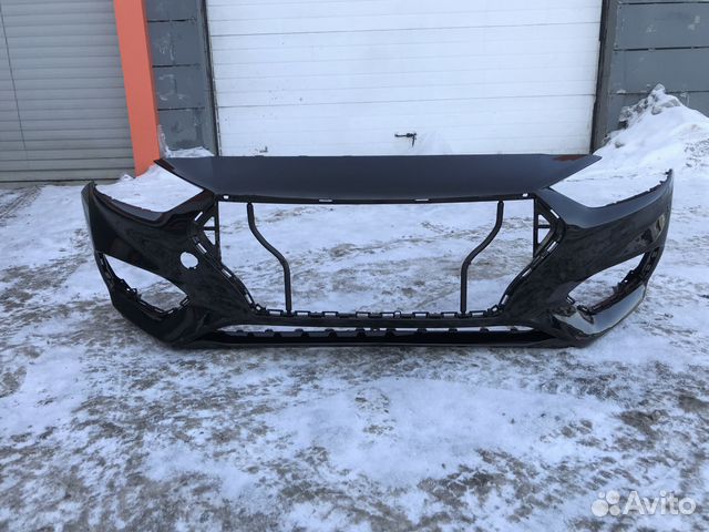 Бампер передний Солярис 2 черный 2017 2018 2019
