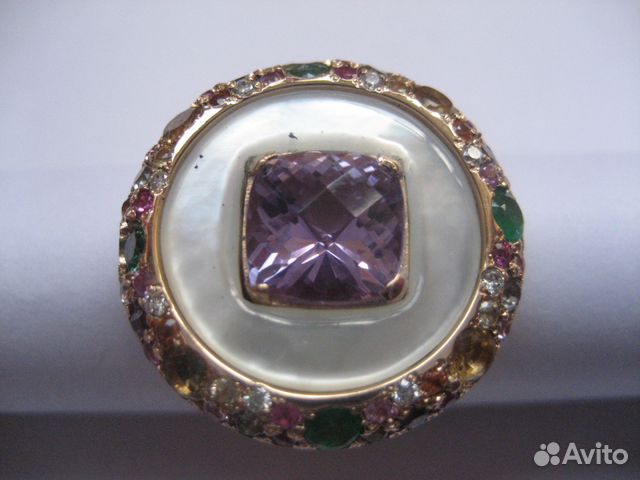 Авторское кольцо. Аметист, сапфиры, бриллианты Авторское кольцо. Аметист, сапфиры, бриллианты