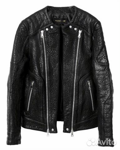 Кожаная куртка balmain x hm
