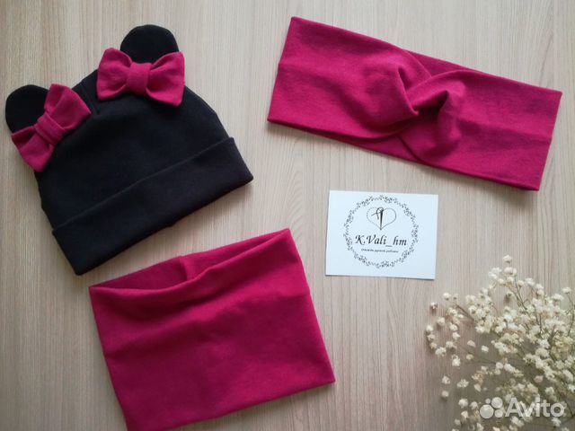 Шапка, снуд и повязка family look