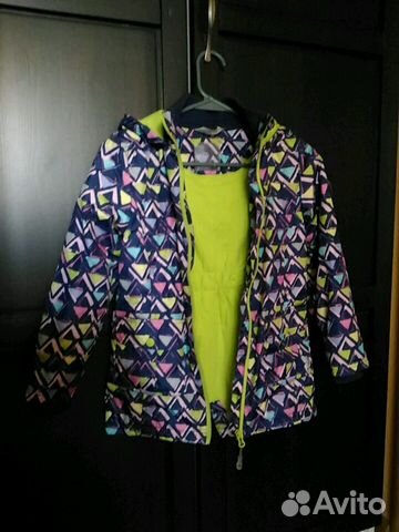 Куртка для девочки, утепленная, р.134, б/у Куртка для девочки, утепленная, р.134, б/у
