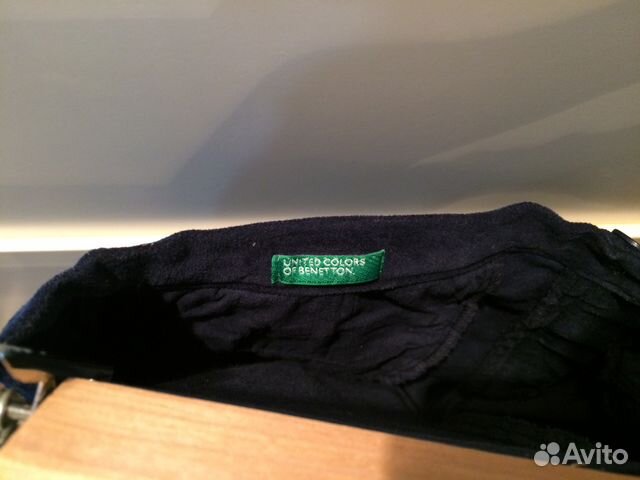 Брюки велюровые темно-синие Benetton