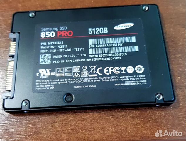 SSD диск SAMSUNG 850 Pro 512 Gb