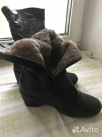 Сапоги зимние, кожа, р.35, б/у