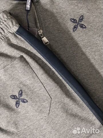 Brioni спортивный костюм с вышивкой серый