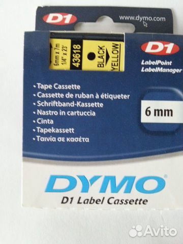 Лента Dymo D1 - 6, 12, 19 х 7 м Лента Dymo D1 - 6, 12, 19 х 7 м