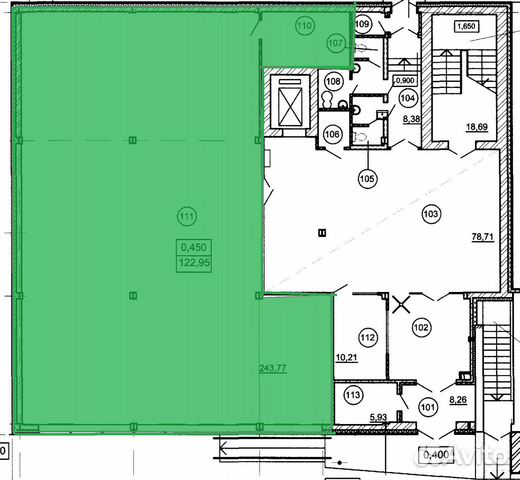 Помещение свободного назначения, 250 м²