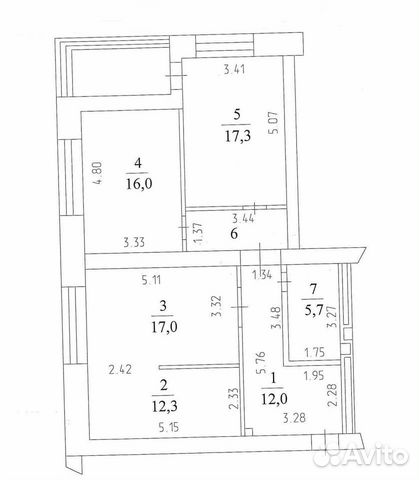 3-к квартира, 91 м², 7/14 эт. 3-к квартира, 91 м², 7/14 эт.