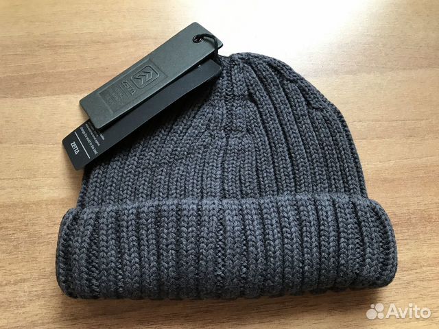 Новая докер шапка бини крупной вязки Zetta Grey