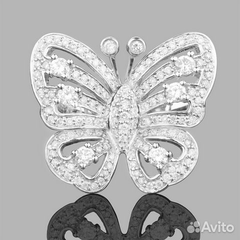 Золотое кольцо Бабочка с бриллиантами 1.03Ct