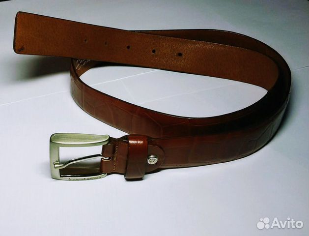 Ремень кожаный мужской - Roccobarocco - новый