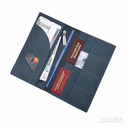 Портмоне-трэвэлер кожаное (натуральный нубук) BB1