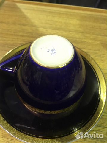 Чашка и блюдце пара лфз кобальт СССР