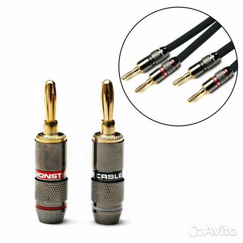 Коннекторы 4 шт Monster Banana Plug бананы Коннекторы 4 шт Monster Banana Plug бананы