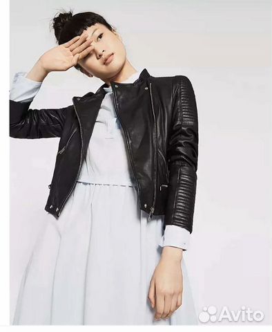 Кожаная куртка Zara XS