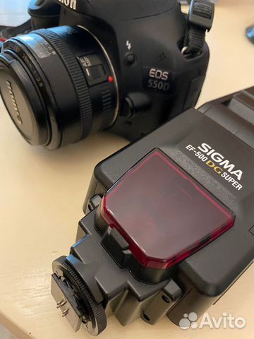 Фотоаппарат cannon 550 d+ вспышка sigma EF 500dg