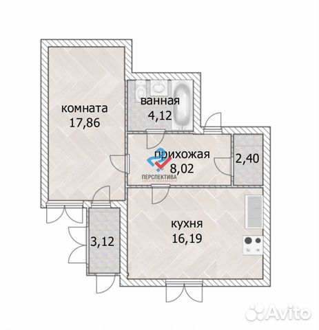 2-к квартира, 50.2 м², 11/20 эт.