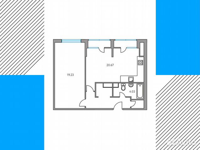 1-к квартира, 55.5 м², 2/15 эт. 1-к квартира, 55.5 м², 2/15 эт.