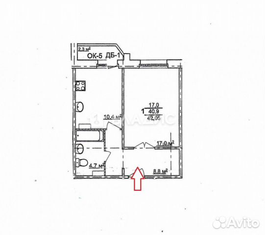 1-к квартира, 41.8 м², 7/8 эт.