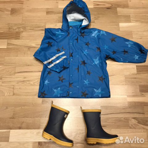 Куртка дождевик lindex 116 сапоги Hatley 28