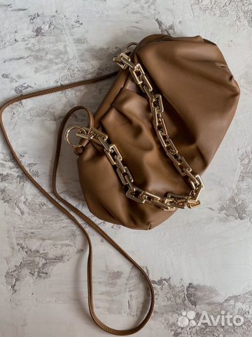 Сумка клатч пельмень в стиле Bottega Veneta