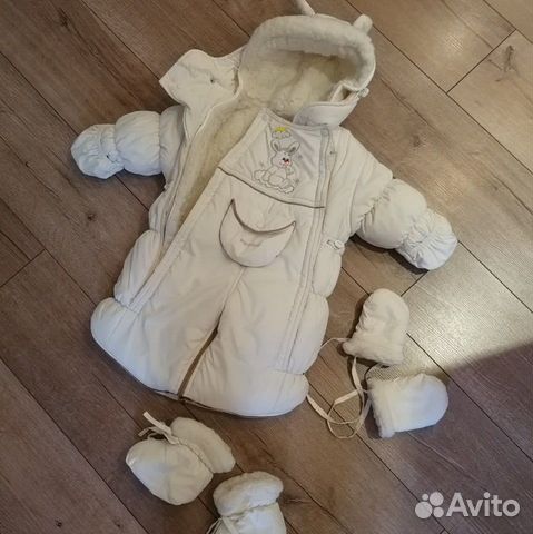 Детский зимний белый комбинезон трансформер 74 р Детский зимний белый комбинезон трансформер 74 р