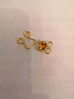 Застежка крючок декоративный со стразами 5 шт