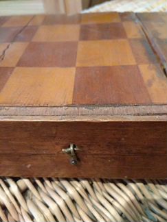 Шахматы и шашки антикварные дерево резьба 19 век