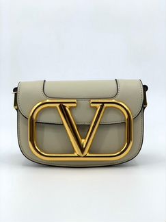 Женская сумка Valentino из кожи бежевая новая