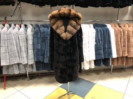 Шуба из норки Blackglama. Капюшон