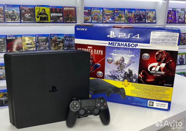 Sony playstation 4 slim два джойстика+500 игр
